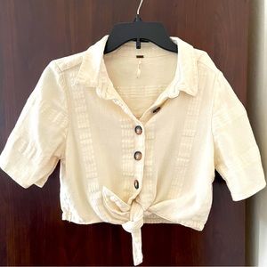Free People Button Up Crop